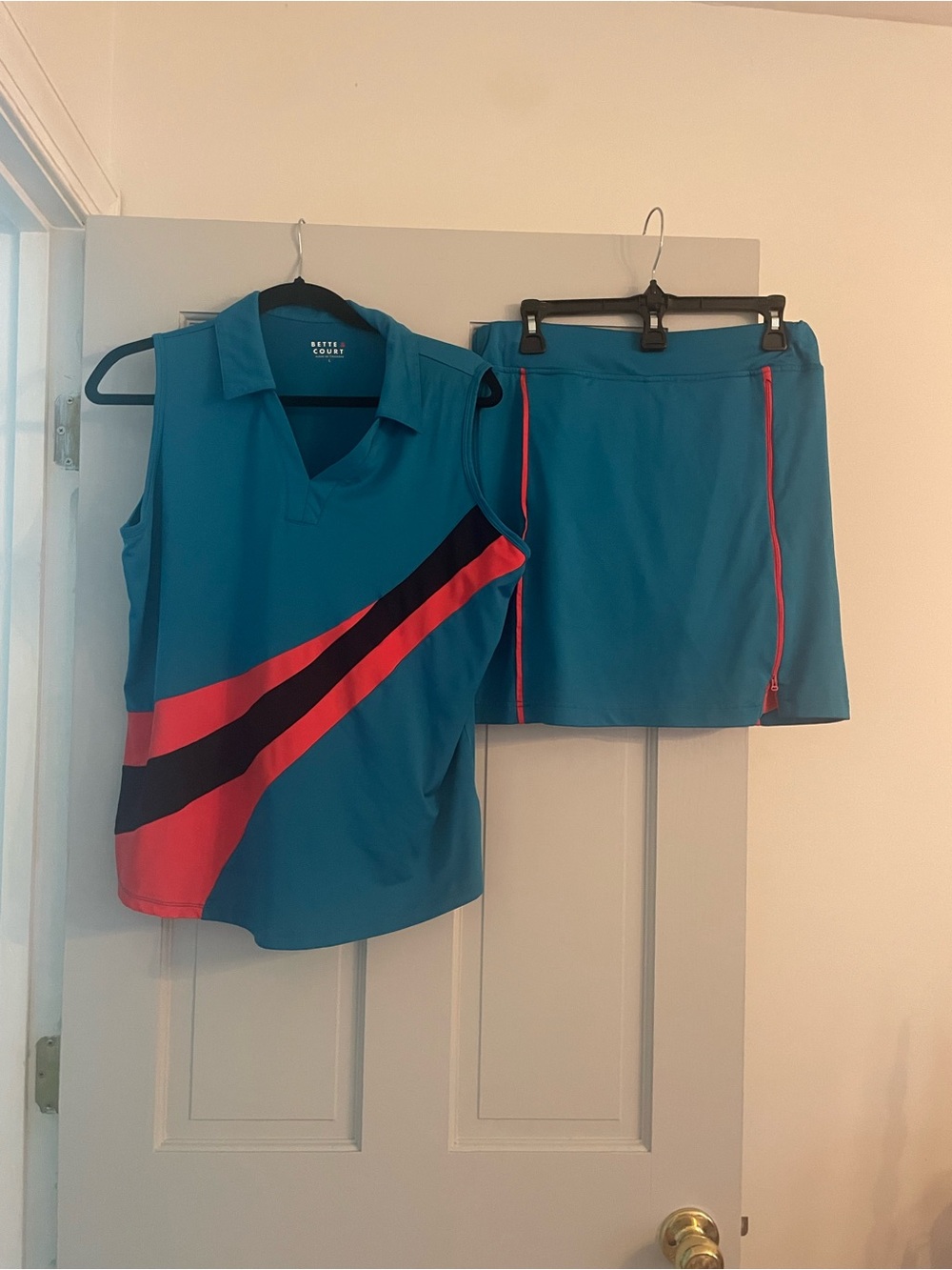 Teal and Coral Golf and Tennis 2 Piece Skort Set